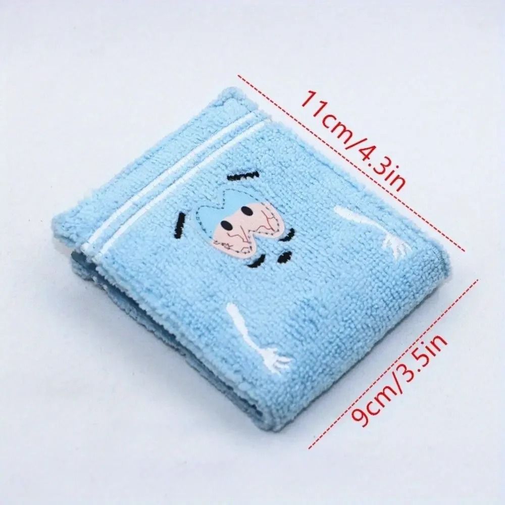 Cute Blue Towel Fabric And PU Leather Short Wallet 1