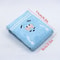 Cute Blue Towel Fabric And PU Leather Short Wallet 1
