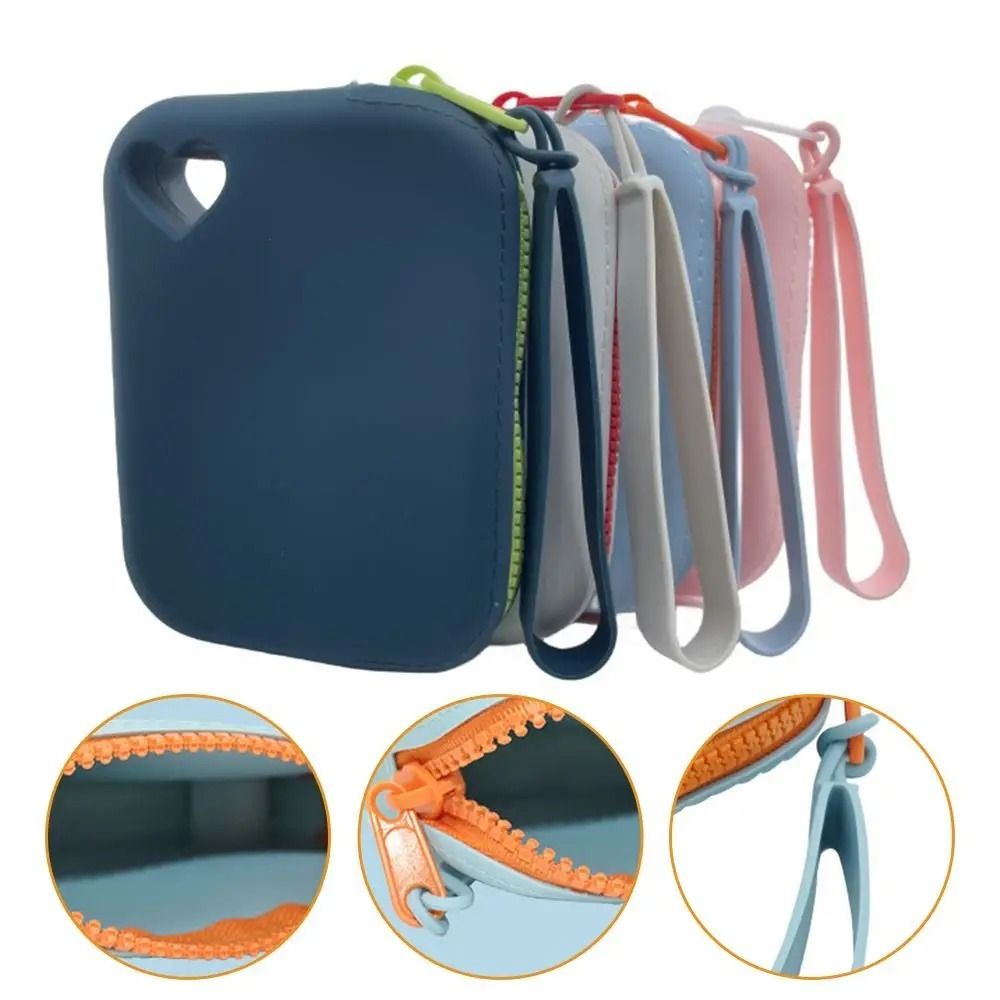 Portable Solid Color Silicone Coin And Earphone Purse 3