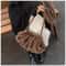 Trendy Soft Faux Fur Pleated Hobo Bag 1