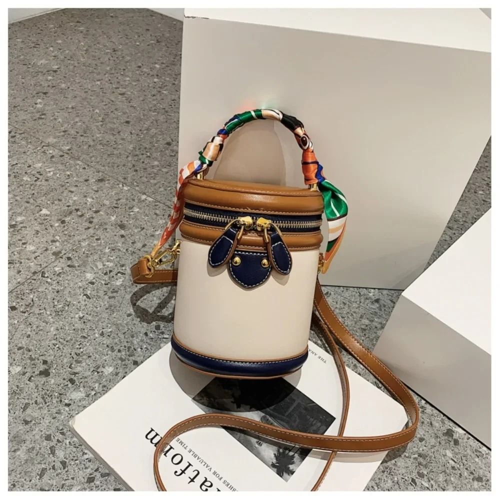 Exquisite Cylinder PU Leather Bucket Bag 6