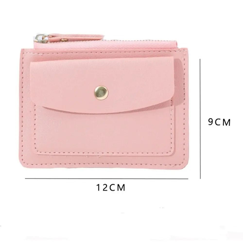 Simple Solid Color PU Leather Multi Card Wallet 5