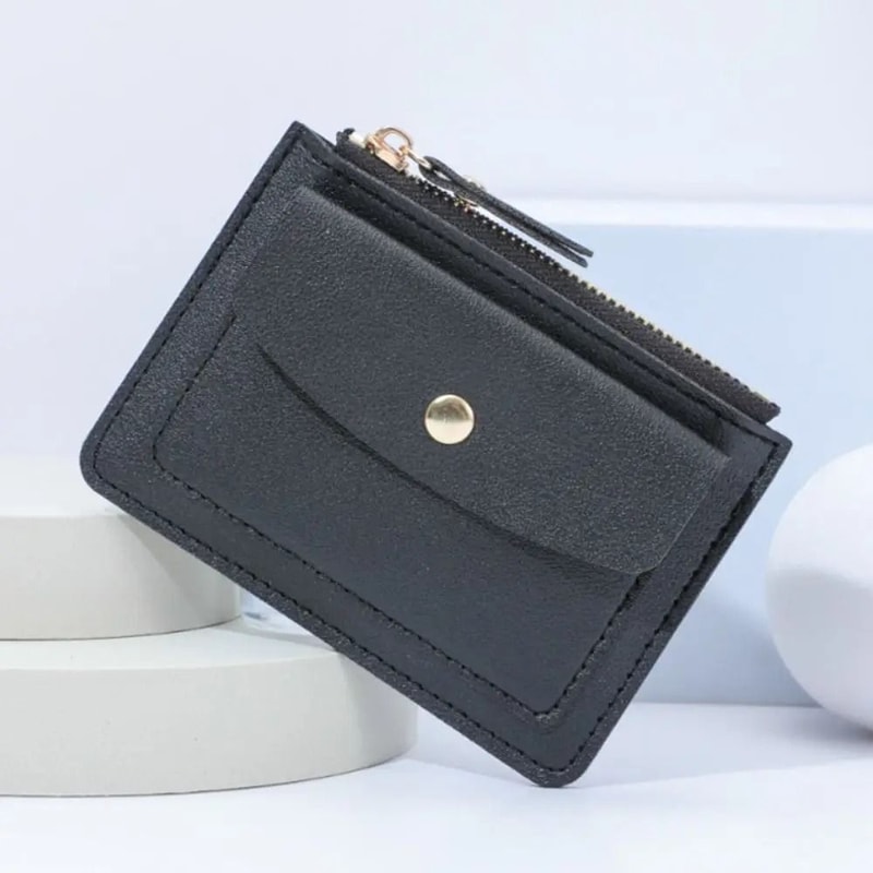 Simple Solid Color PU Leather Multi Card Wallet 7