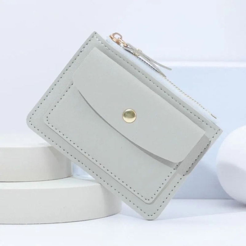 Simple Solid Color PU Leather Multi Card Wallet 10