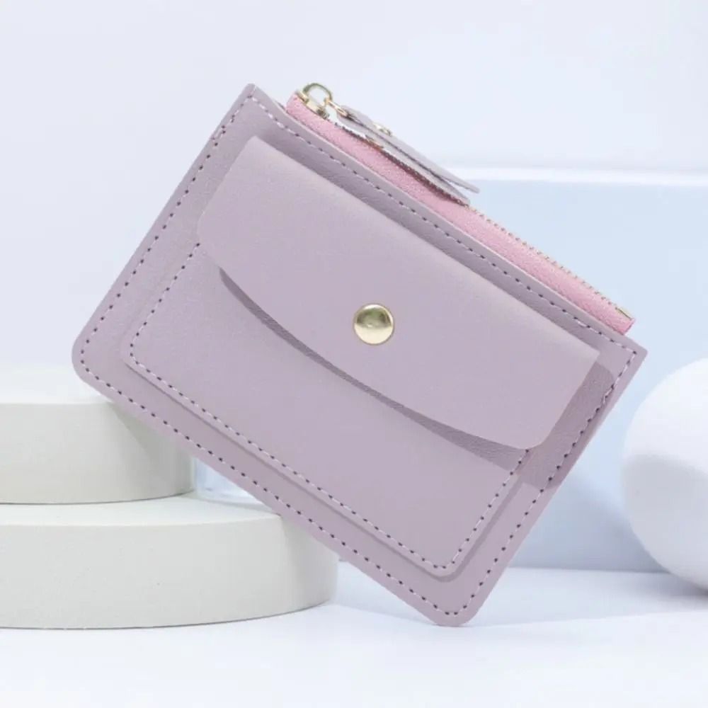 Simple Solid Color PU Leather Multi Card Wallet 11