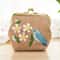 Handmade Flowers And Bird Embroidered DIY Coin Purse Kit 9