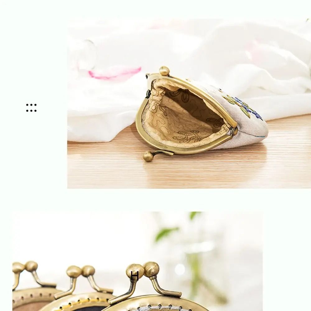 Handmade Flowers And Bird Embroidered DIY Coin Purse Kit 4