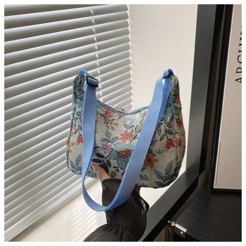 Vintage Half Moon Plush Crossbody Bag 11