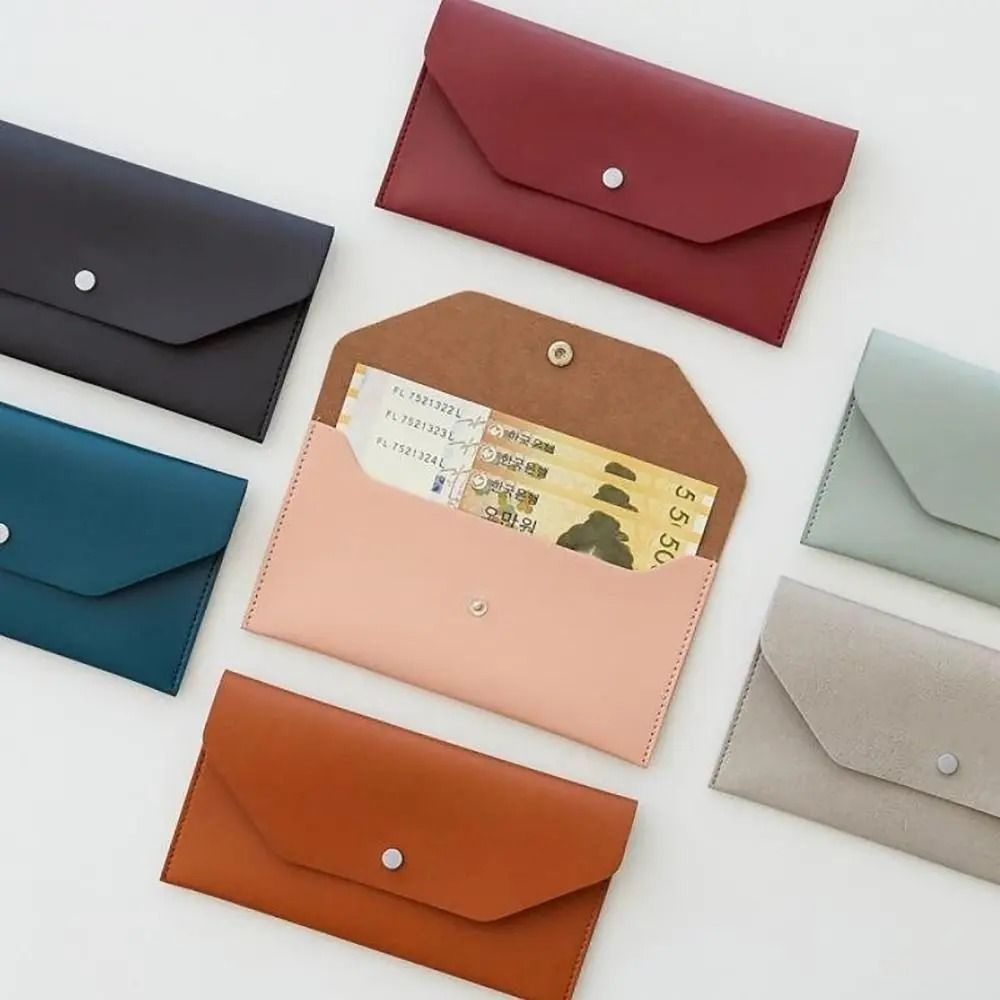 Ultra Thin PU Leather Cash Envelope Wallet 1