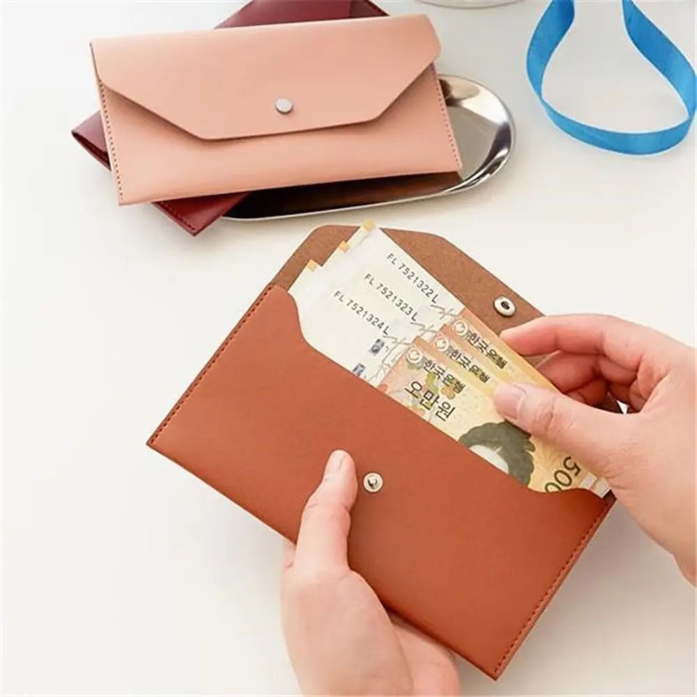 Ultra Thin PU Leather Cash Envelope Wallet 2
