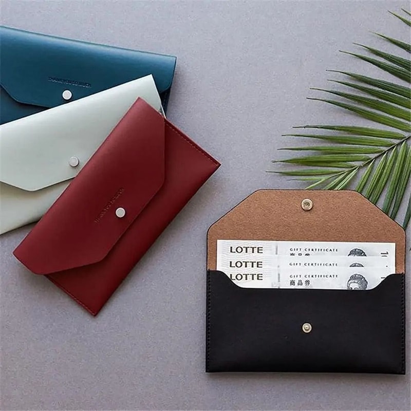 Ultra Thin PU Leather Cash Envelope Wallet 3