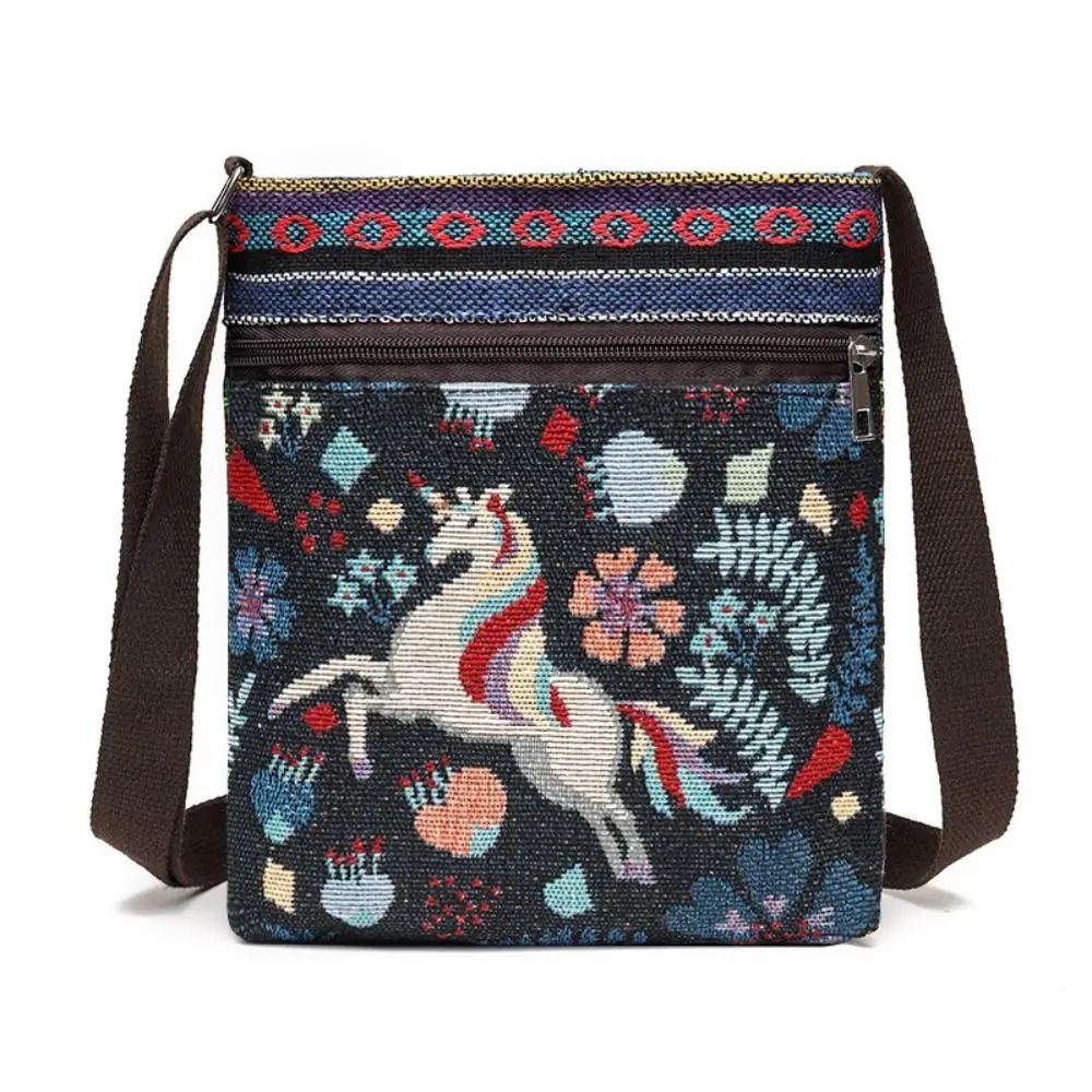 Vintage Ethnic Butterfly Canvas Messenger Bag 11