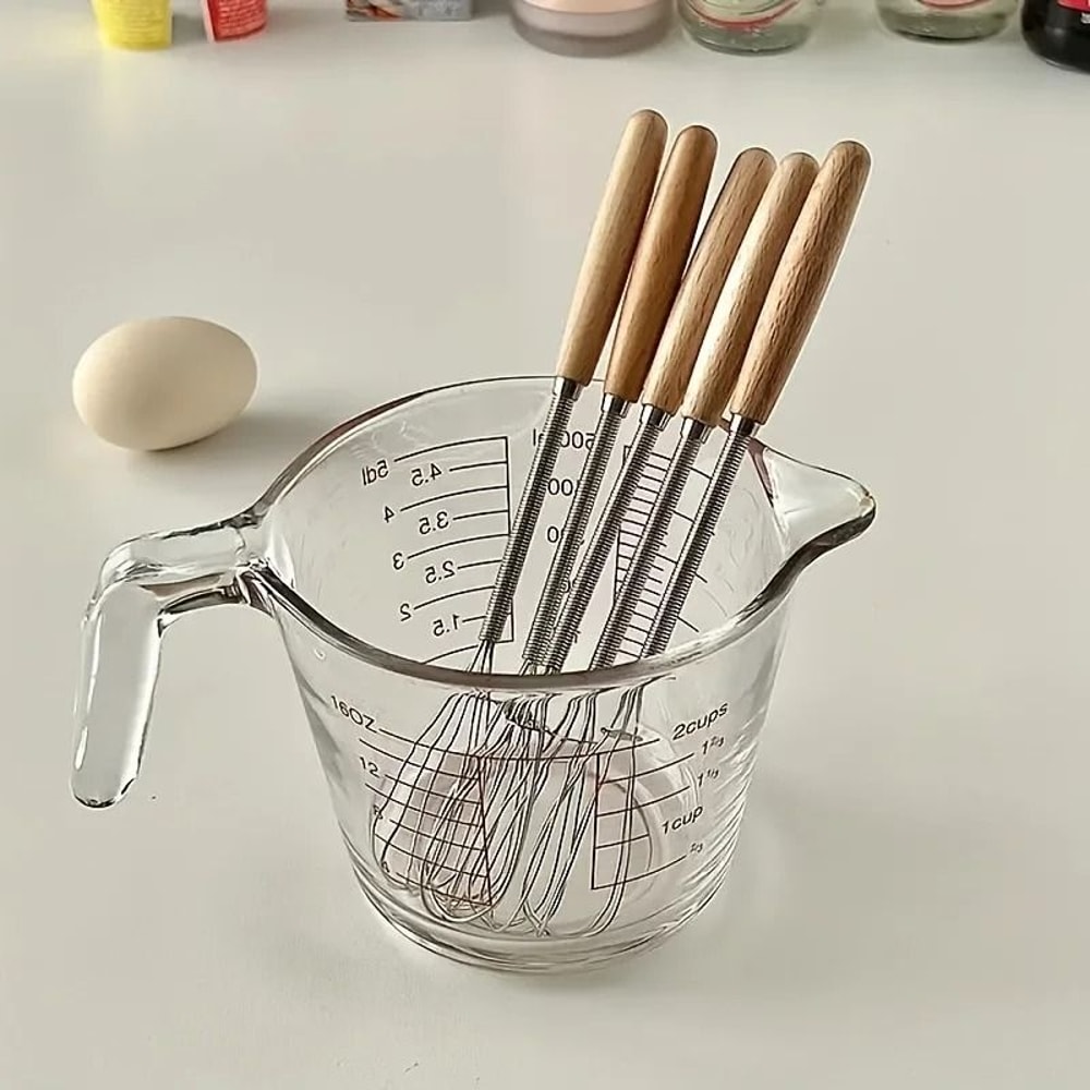 Mini Stainless Steel Whisk With Solid Wood Handle 1