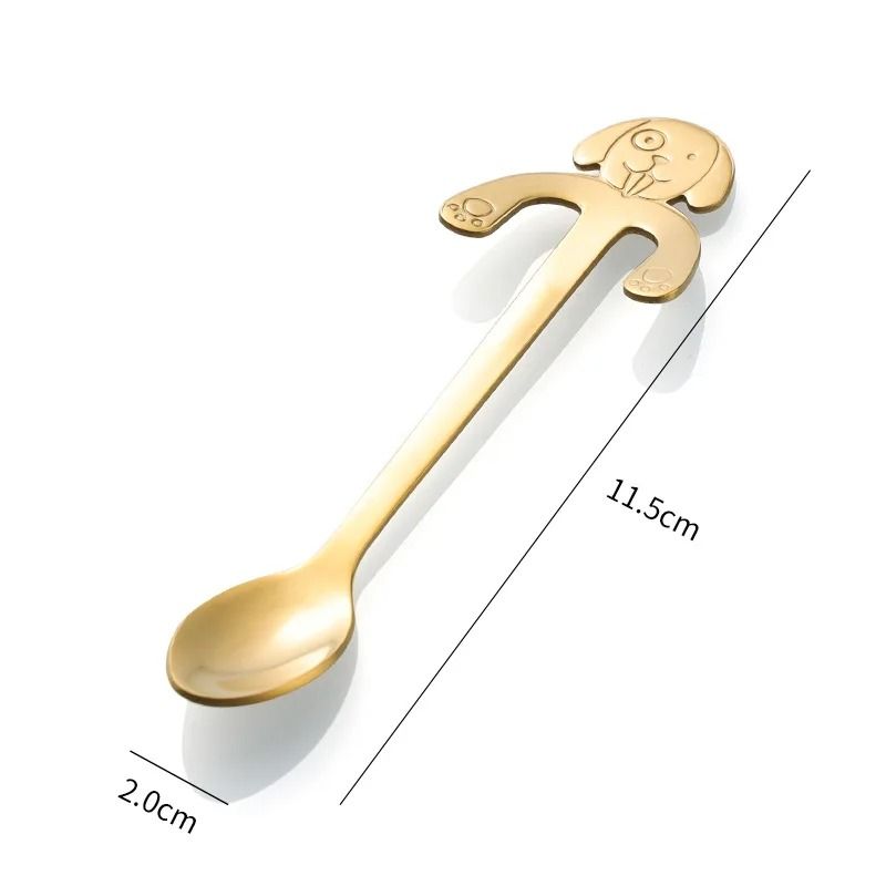 Lovely Cat Shape Stainless Steel Coffee And Dessert Spoon 8