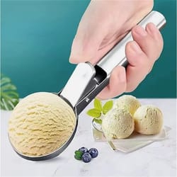 stainless steel ice cream and fruit scoop with trigger
