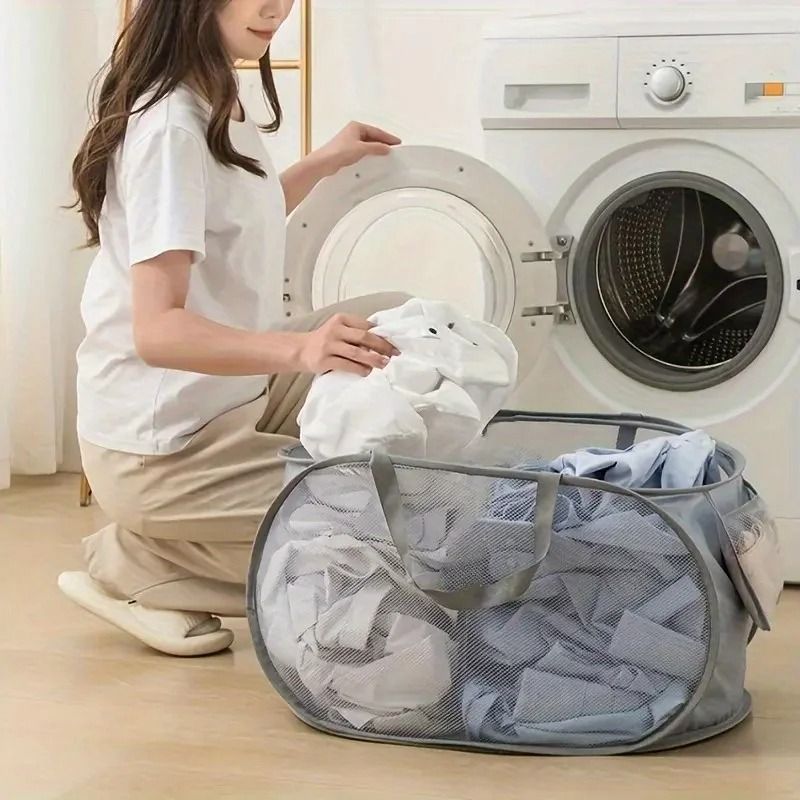Breathable Mesh Folding Laundry Basket 3