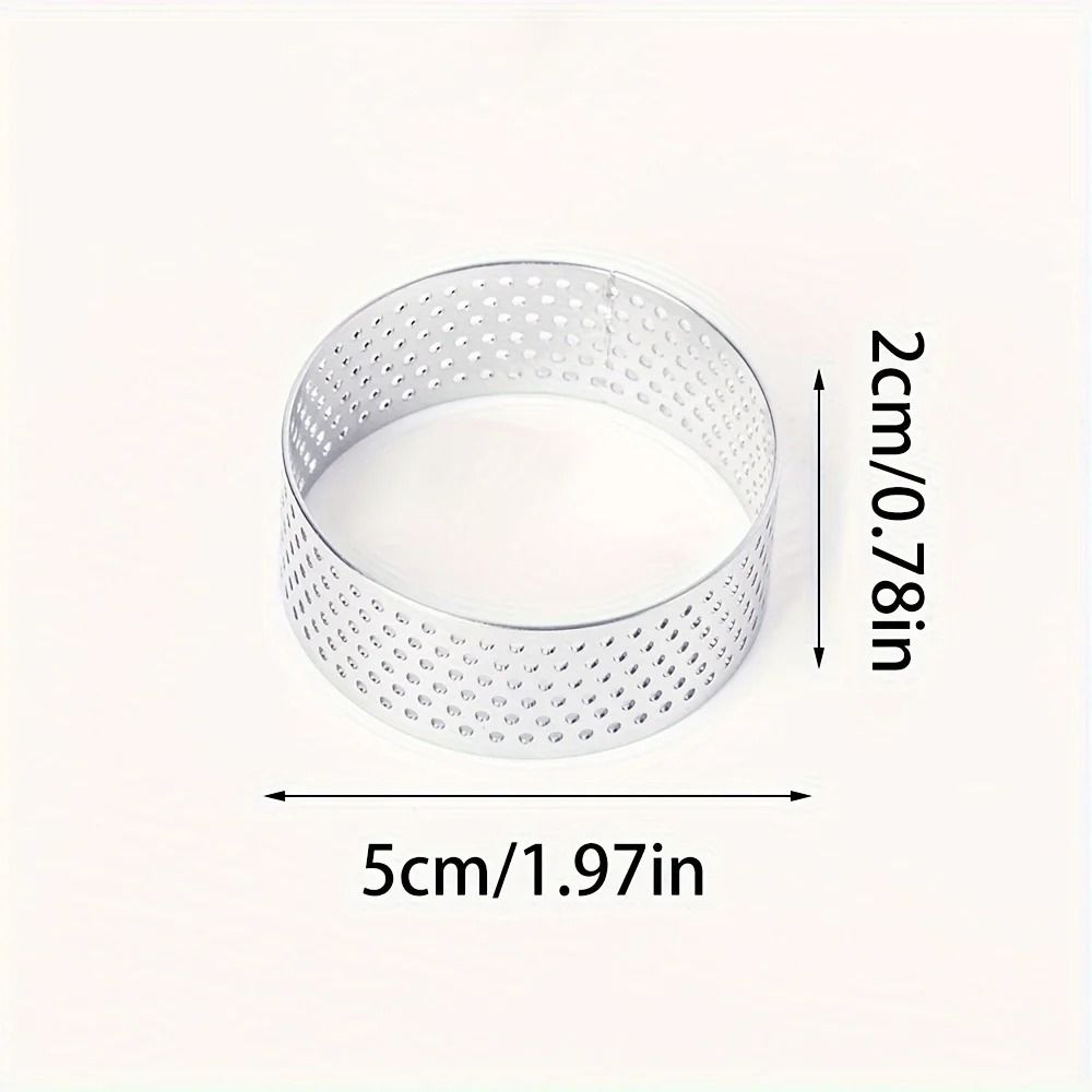 6 Piece Perforated Stainless Steel Tart Ring Set 4