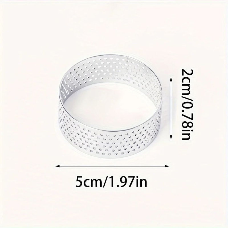 6 Piece Perforated Stainless Steel Tart Ring Set 4