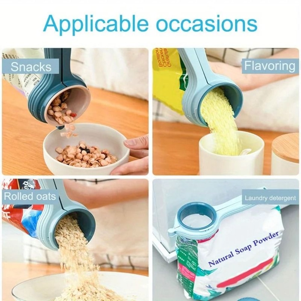 Bag Sealing Clip With Integrated Pour Spout 3