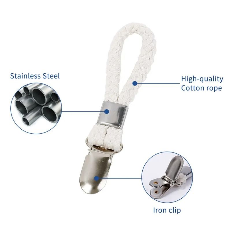 5 Piece Cotton And Stainless Steel Towel Clips 2