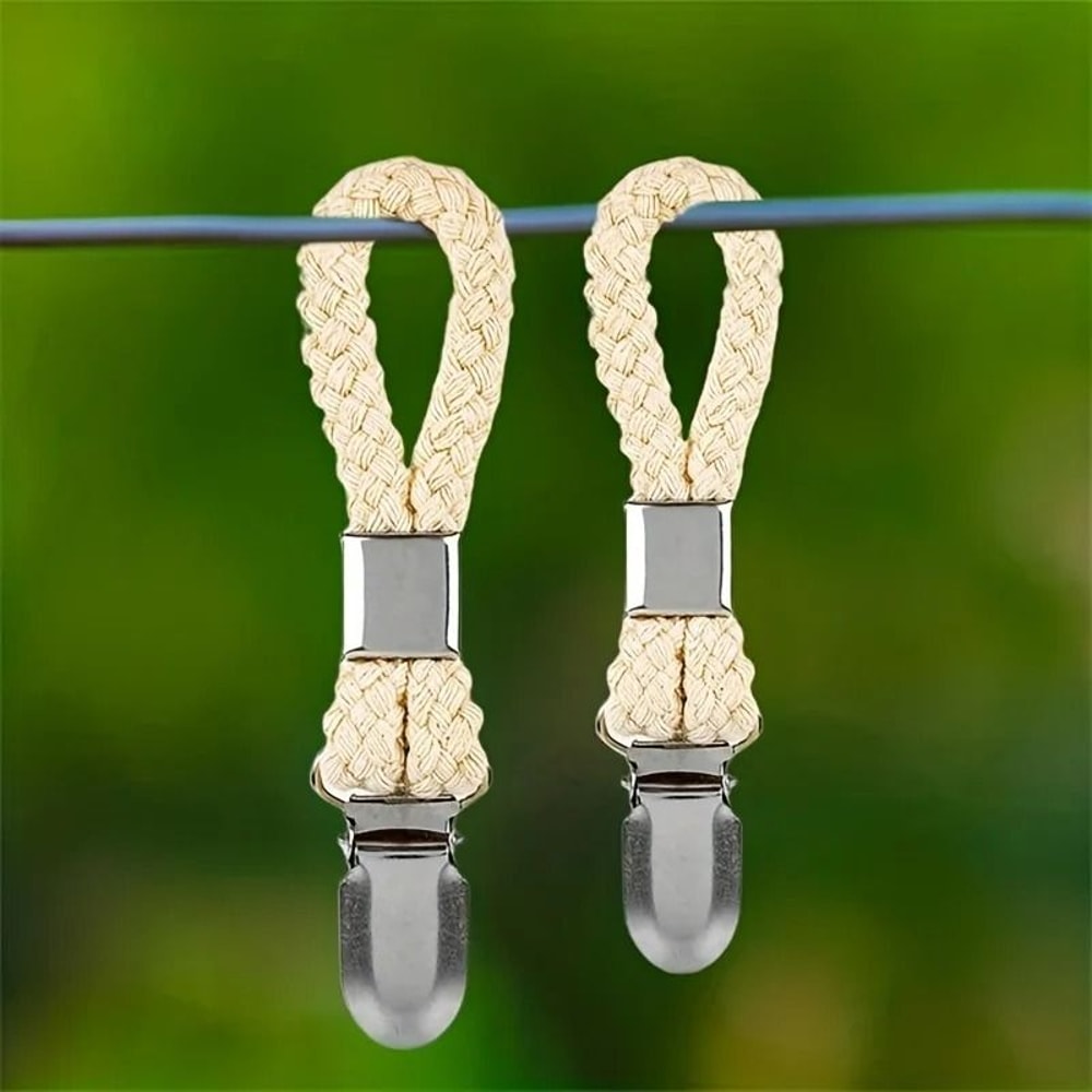 5 Piece Cotton And Stainless Steel Towel Clips 3