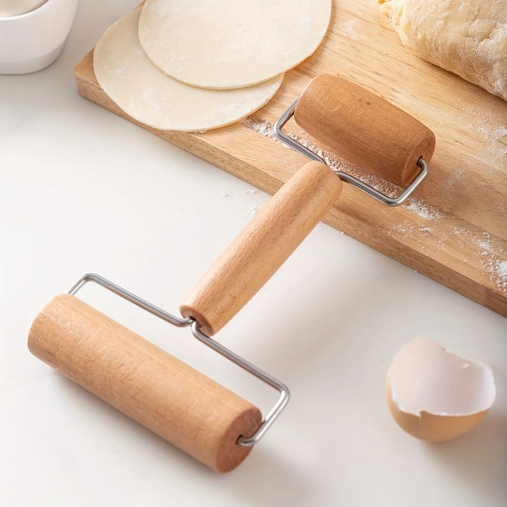 Double Sided Wooden Dough And Clay Roller 1
