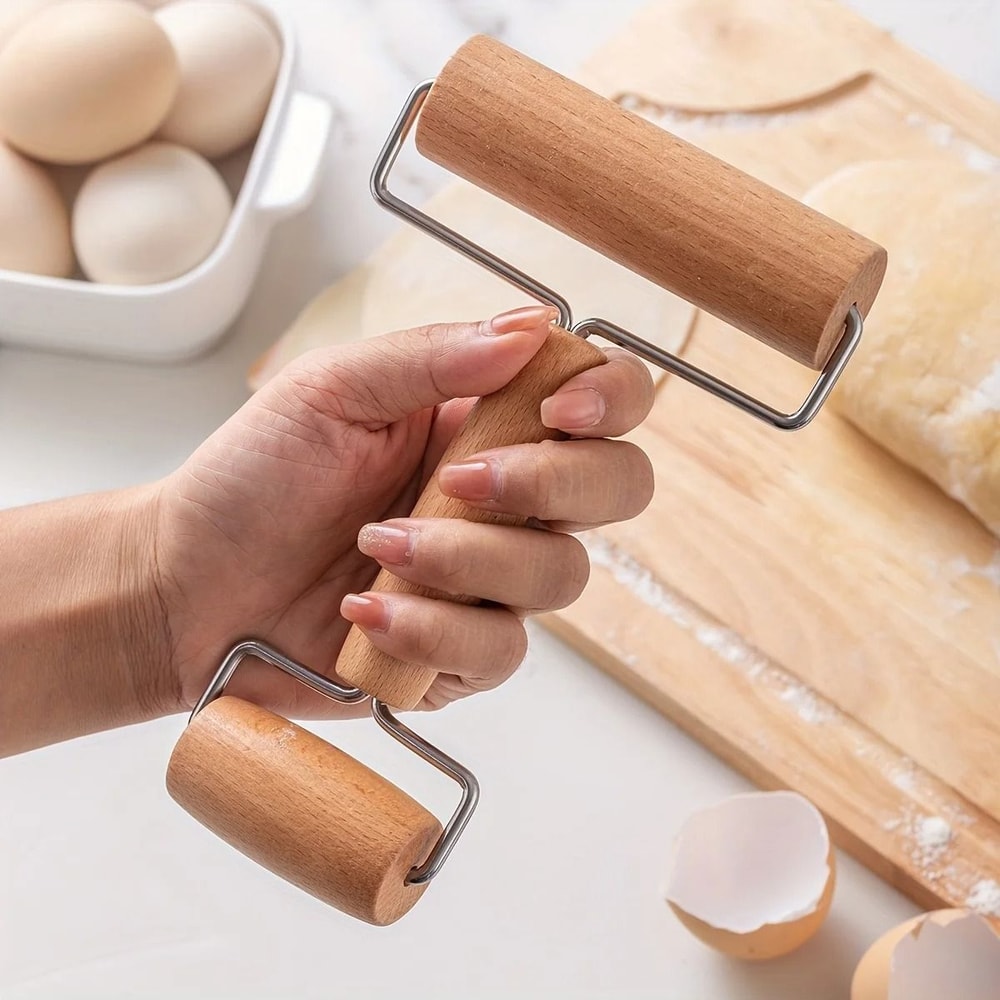 Double Sided Wooden Dough And Clay Roller 2