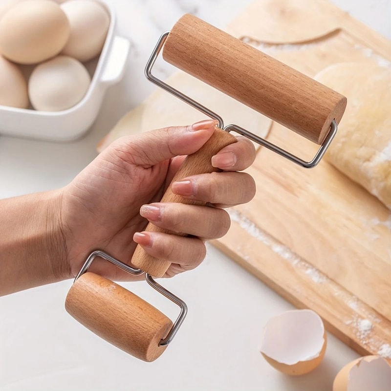 Double Sided Wooden Dough And Clay Roller 2