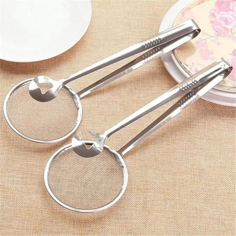 Stainless Steel Food Strainer And Frying Tongs 5