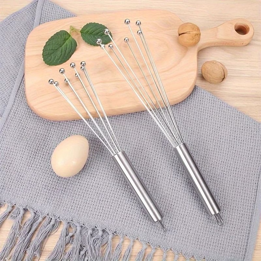 Stainless Steel Ball Whisk And Manual Egg Beater 2