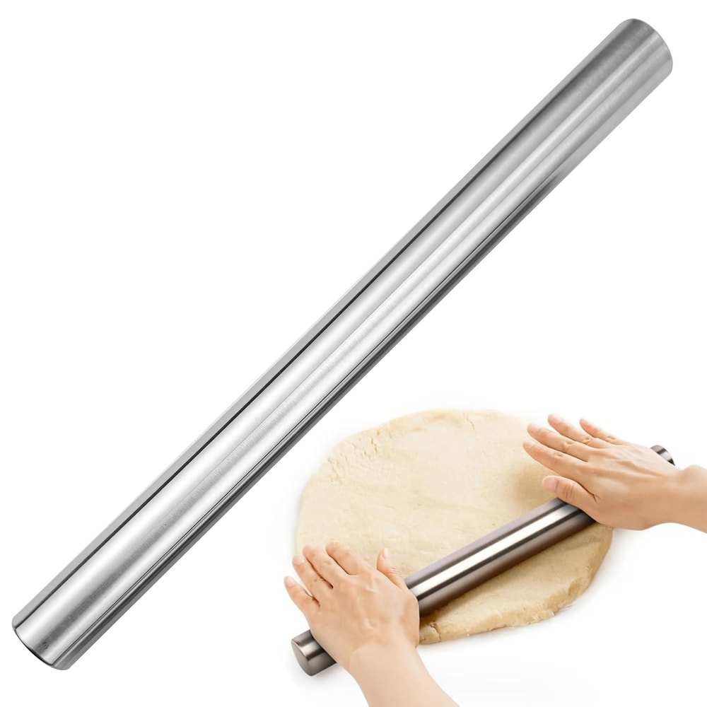 Stainless Steel Dough And Pizza Rolling Pin 0