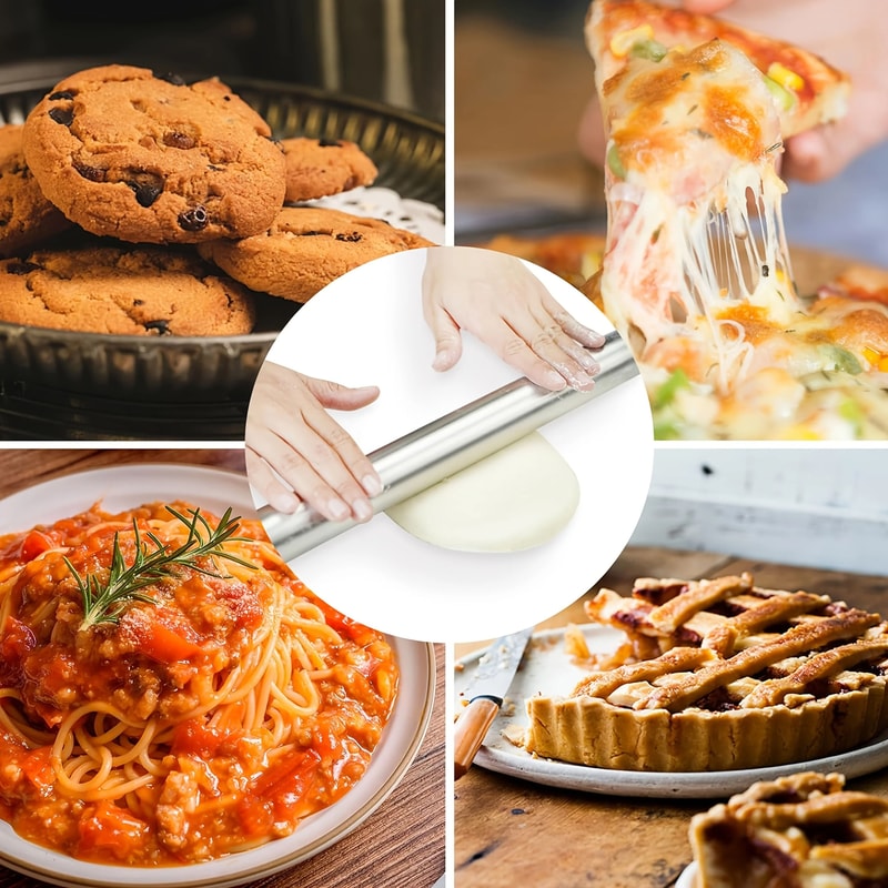Stainless Steel Dough And Pizza Rolling Pin 5