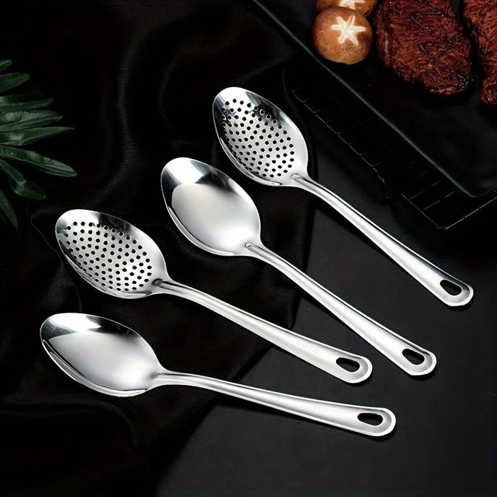 Stainless Steel Kitchen Colander And Skimmer Spoon 2