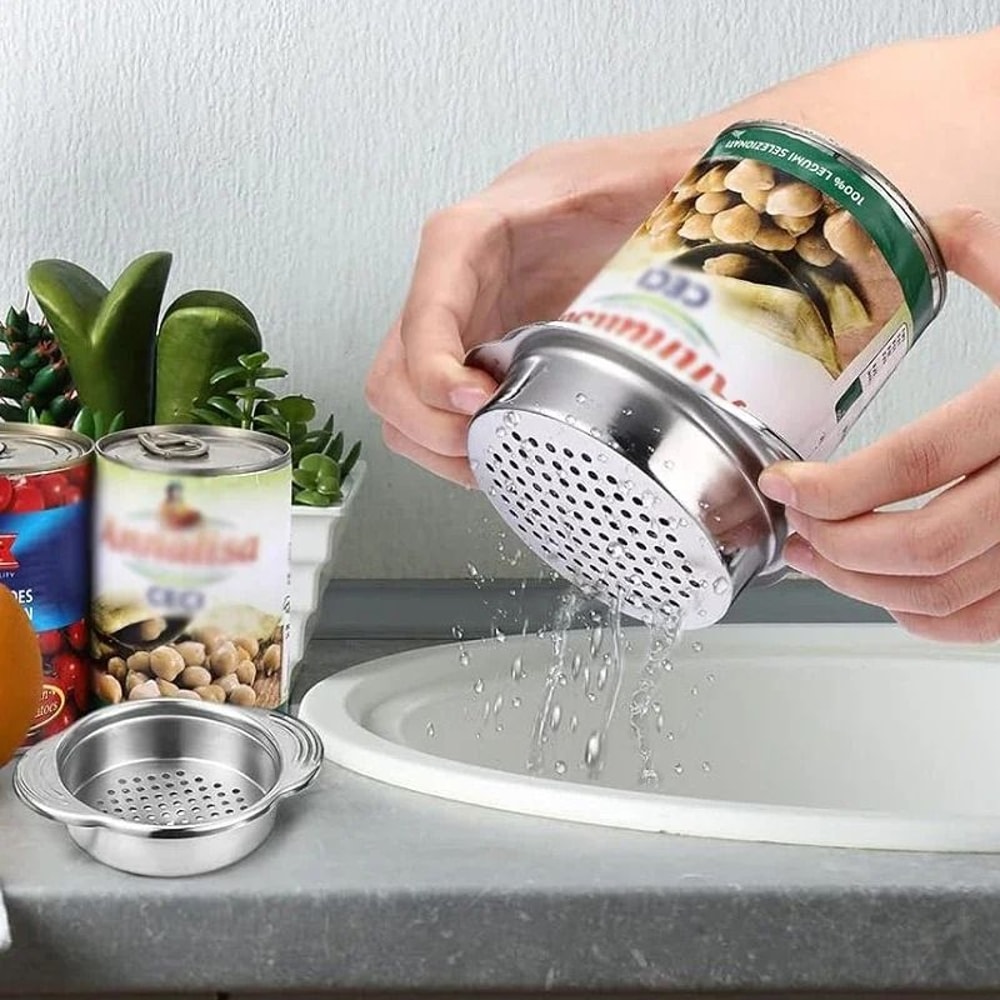 Stainless Steel No Mess Food Can Strainer 1