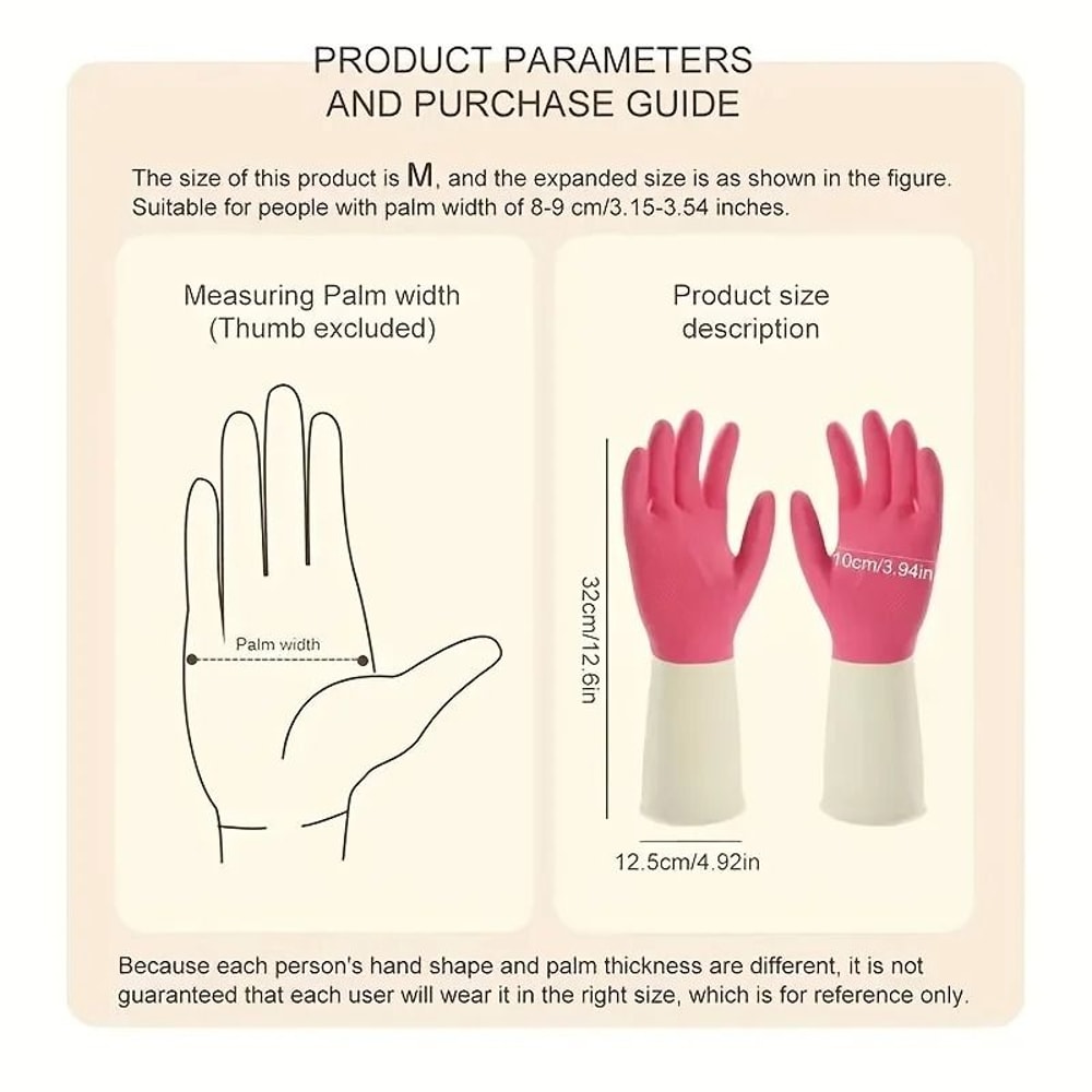 Two Color Durable Rubber Dishwashing Gloves 4