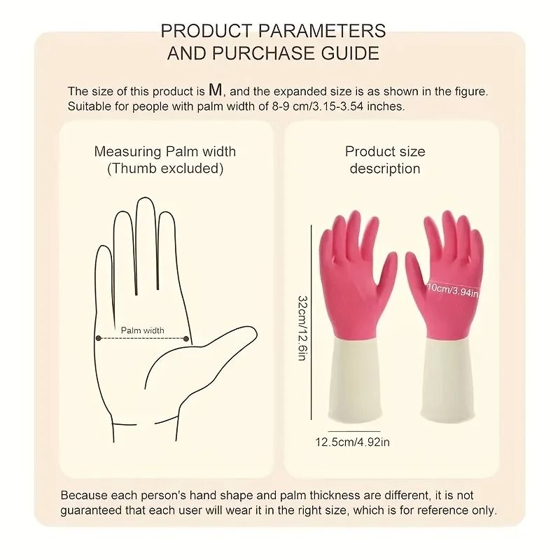 Two Color Durable Rubber Dishwashing Gloves 4