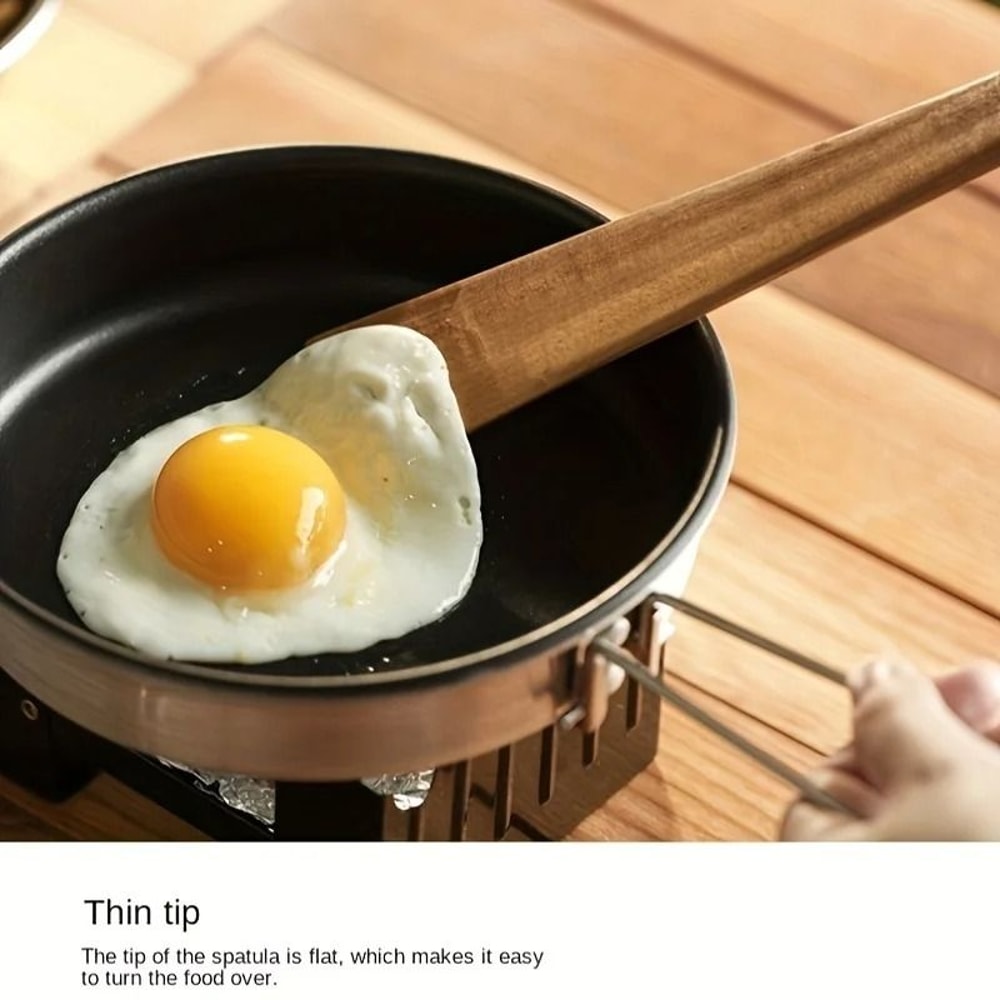 Natural Teak Wood Flat Cooking Spatula 2