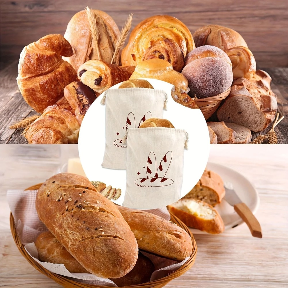 Eco Friendly Reusable Linen Bread Bag 0