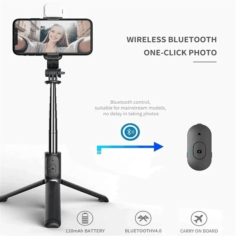 Multifunctional Wireless Bluetooth Selfie Stick And Tripod 4