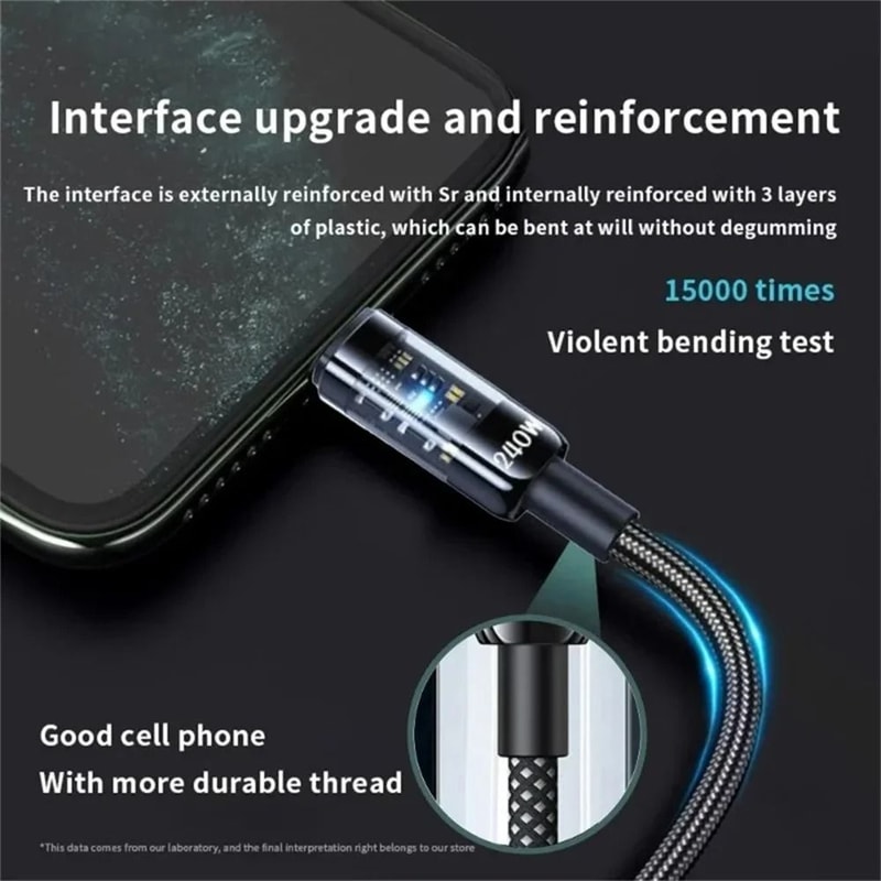 240W 10A Ultra Fast Charging USB C Cable 5