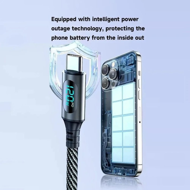 120W High Speed Professional Data And Charging Cable 3