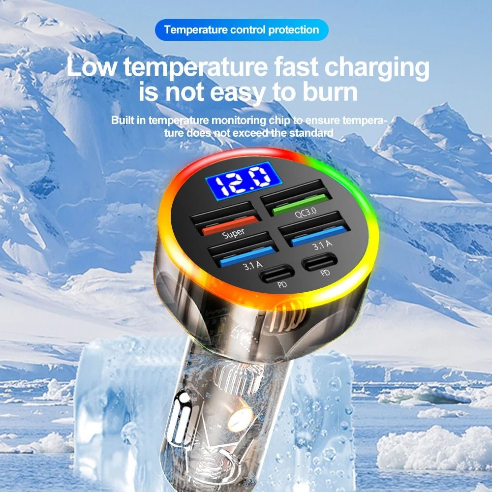 250W 6 Port High Power Car Charger Adapter 2