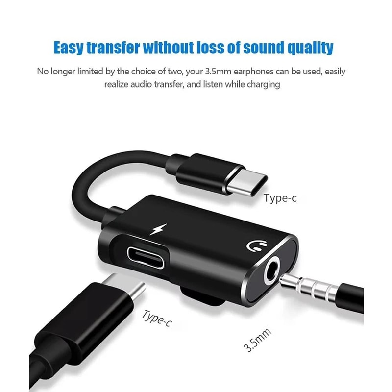 2 In 1 Type C To 35mm Audio And Charging Adapter 3