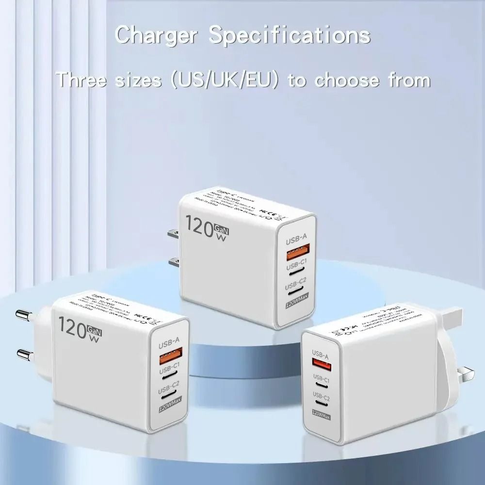 120W UltraFast GaN Wall Charger And HighCurrent Cable Set 4