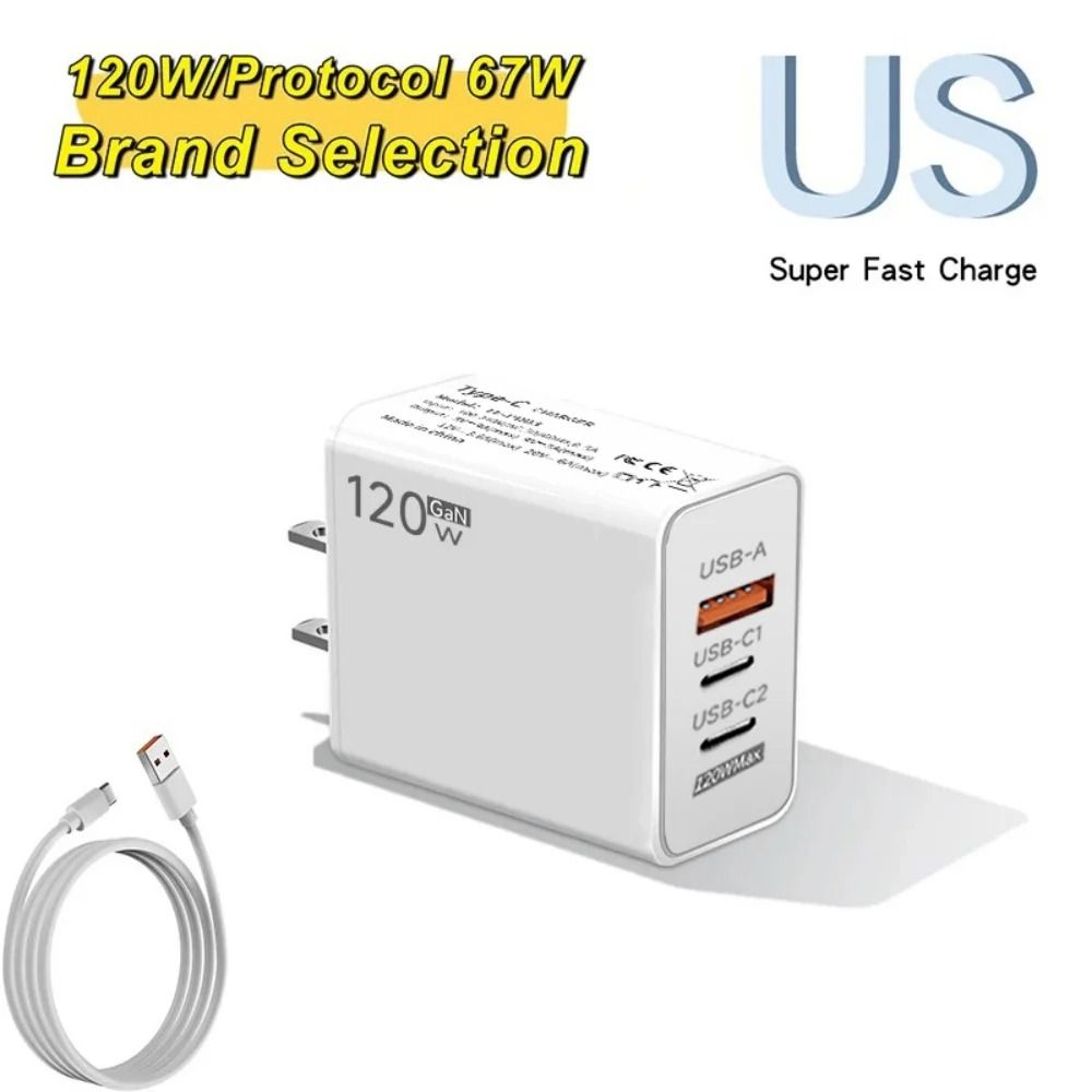 120W UltraFast GaN Wall Charger And HighCurrent Cable Set 7