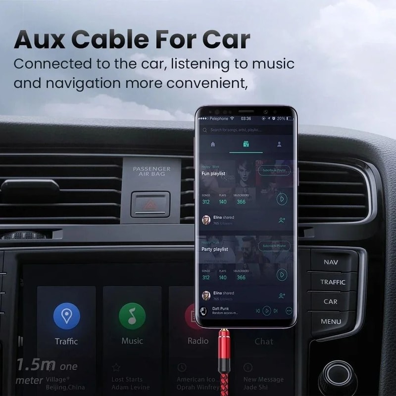 Universal 35mm MaletoMale Auxiliary Audio Cable 2