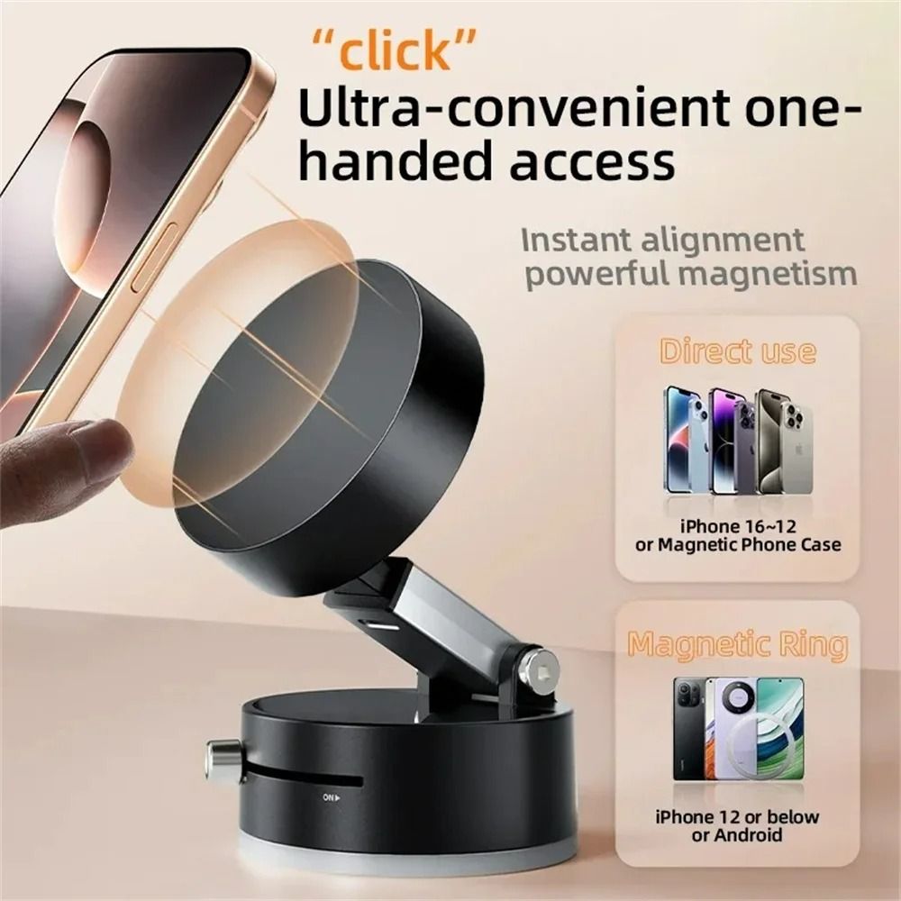 Mini DualSided Magnetic Vacuum Suction Phone Stand 1