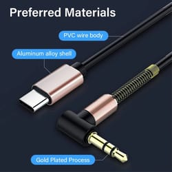 retractable type-c to 3.5mm auxiliary audio cable