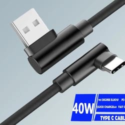 40w 5a high speed 90 degree elbow type c charging cable