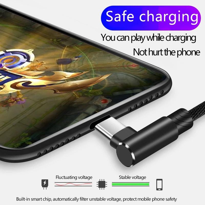 40W 5A High Speed 90 Degree Elbow Type C Charging Cable 2